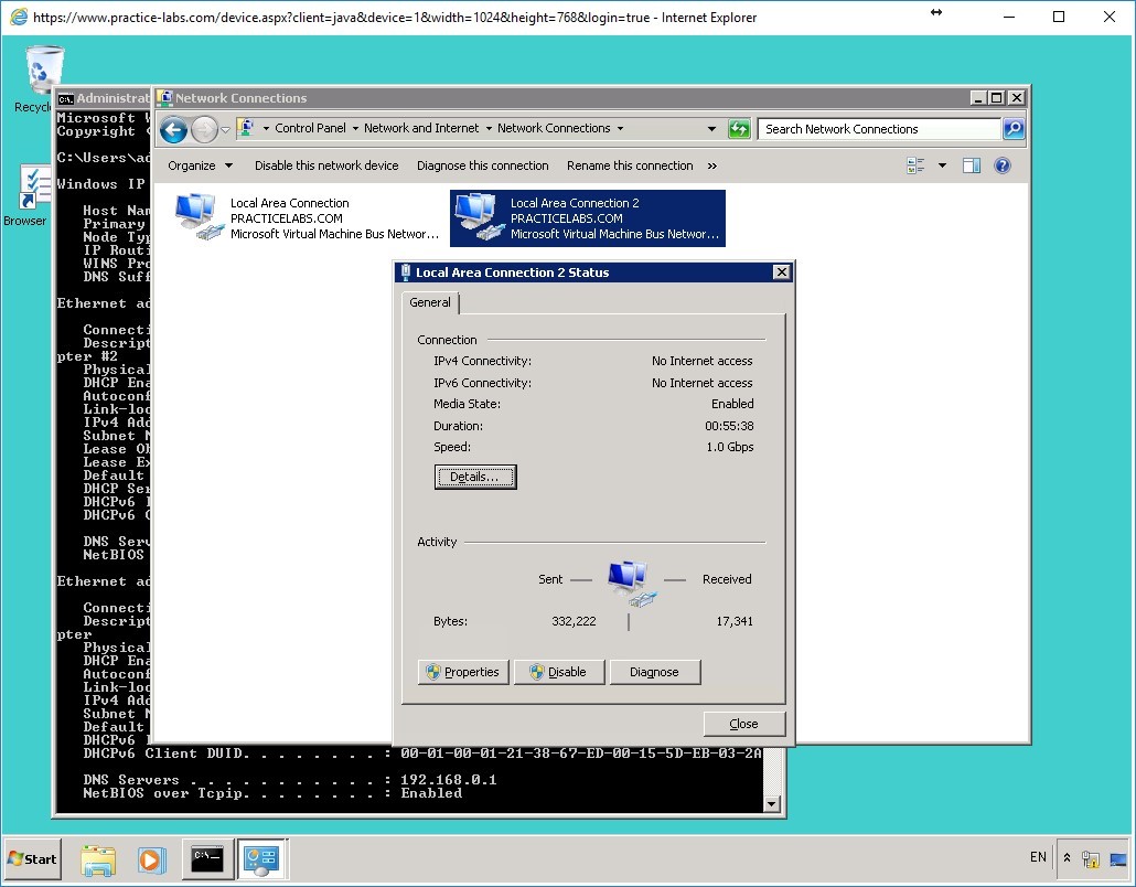 Practice Labs screenshot.